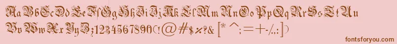 Drpodecorru-Schriftart – Braune Schriften auf rosa Hintergrund