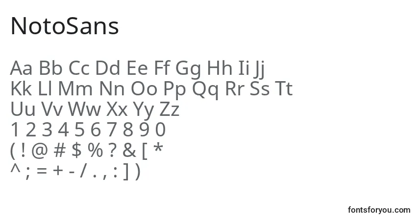 Schriftart NotoSans – Alphabet, Zahlen, spezielle Symbole