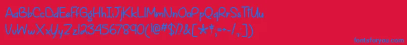 SpringIsComingTtf Font – Blue Fonts on Red Background