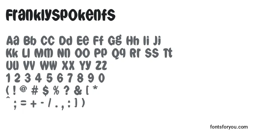 Franklyspokenfs-fontti – aakkoset, numerot, erikoismerkit