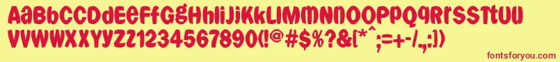 フォントFranklyspokenfs – 赤い文字の黄色い背景