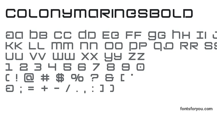Шрифт Colonymarinesbold – алфавит, цифры, специальные символы