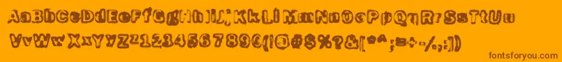 Weitere Informationen zur Schizoidtrout-Schriftart Schizoidtrout-Schriftart – Braune Schriften auf orangefarbenem Hintergrund
