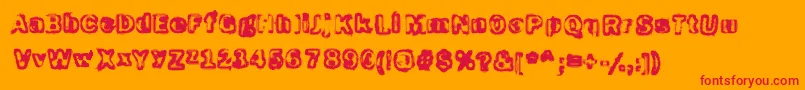 Schizoidtrout Font – Red Fonts on Orange Background