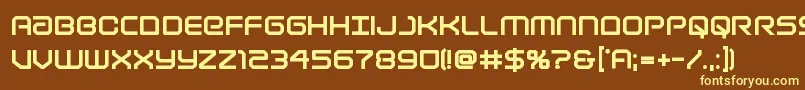 Lightbrigadextrabold-Schriftart – Gelbe Schriften auf braunem Hintergrund
