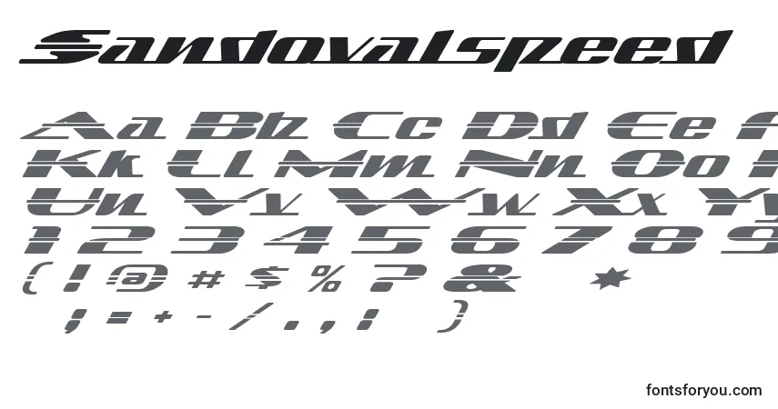 Sandovalspeed Font – alphabet, numbers, special characters