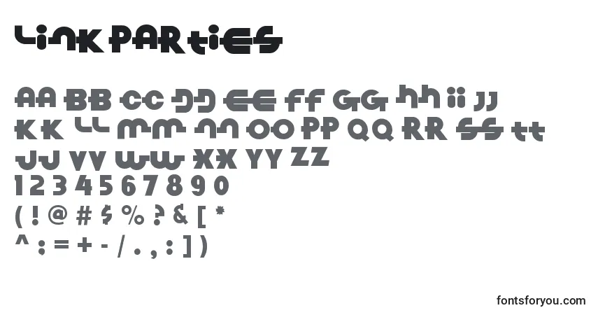 Czcionka LinkParties – alfabet, cyfry, specjalne znaki