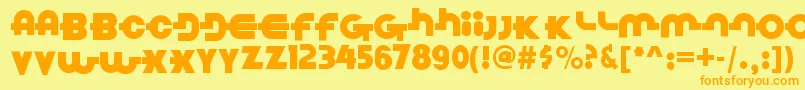 LinkParties Font – Orange Fonts on Yellow Background