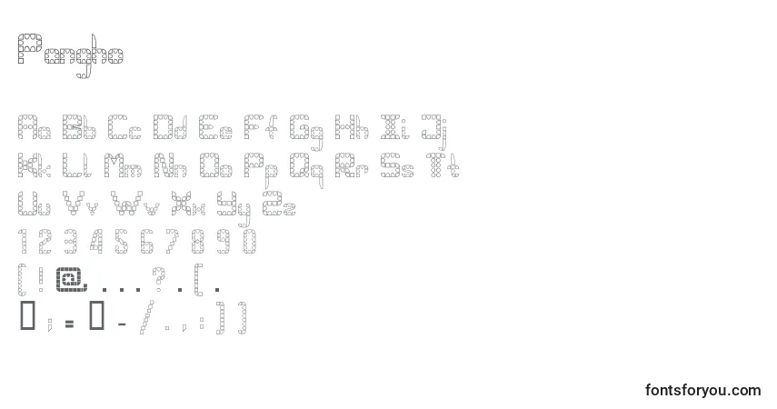 Schriftart Pangho – Alphabet, Zahlen, spezielle Symbole