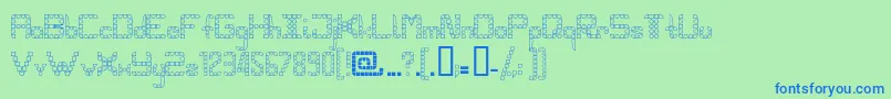 Czcionka Pangho – niebieskie czcionki na zielonym tle