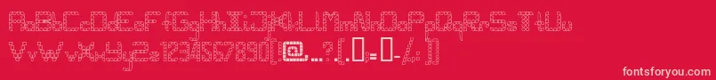 Pangho-Schriftart – Rosa Schriften auf rotem Hintergrund