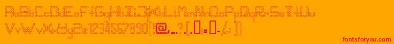 Fonte Pangho – fontes vermelhas em um fundo laranja