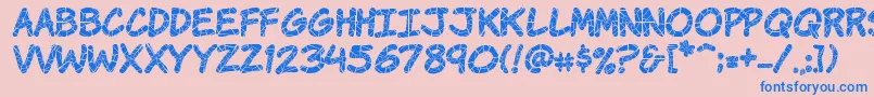 Komikrak Font – Blue Fonts on Pink Background