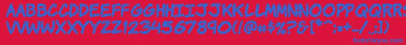 Komikrak Font – Blue Fonts on Red Background