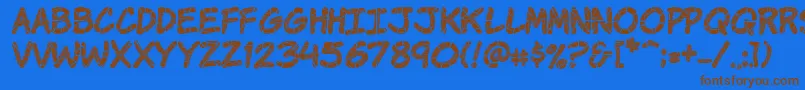 Komikrak Font – Brown Fonts on Blue Background