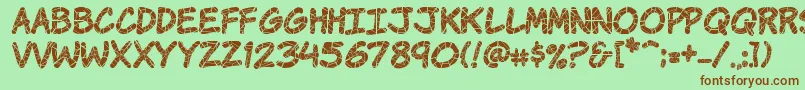 Komikrak Font – Brown Fonts on Green Background