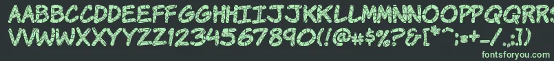 Komikrak-fontti – vihreät fontit mustalla taustalla