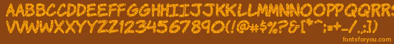 Komikrak Font – Orange Fonts on Brown Background