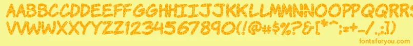 Komikrak Font – Orange Fonts on Yellow Background