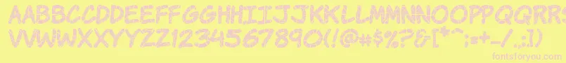 Komikrak Font – Pink Fonts on Yellow Background