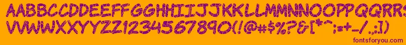 Komikrak Font – Purple Fonts on Orange Background