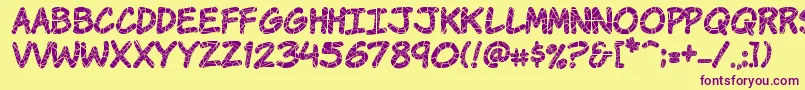 Komikrak Font – Purple Fonts on Yellow Background