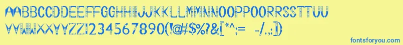 Tsalagi Font – Blue Fonts on Yellow Background