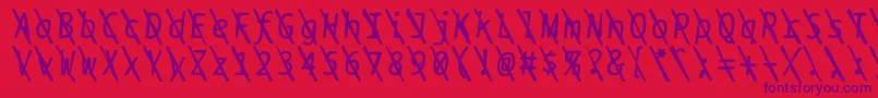 Bptypewritedamagedslasheditalics Font – Purple Fonts on Red Background