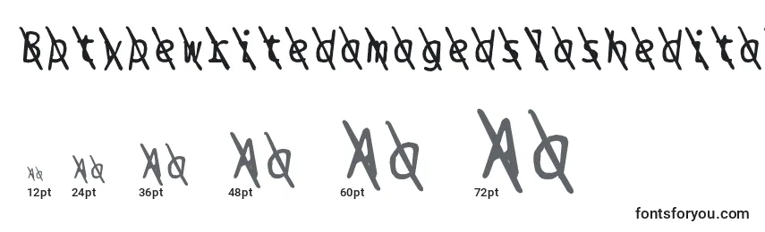 Größen der Schriftart Bptypewritedamagedslasheditalics
