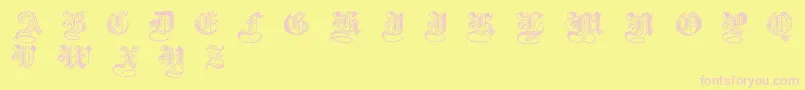 HalftoneBlackDemibold Font – Pink Fonts on Yellow Background