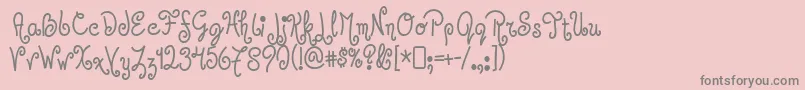 フォントJandles – ピンクの背景に灰色の文字