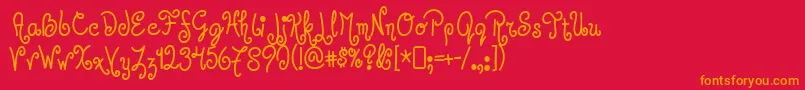 Jandles Font – Orange Fonts on Red Background