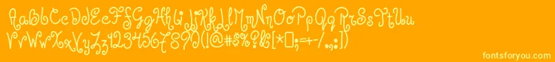 Jandles Font – Yellow Fonts on Orange Background