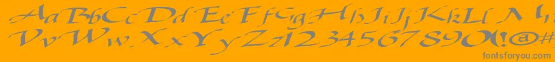 Baggagemastertext79RegularTtext-Schriftart – Graue Schriften auf orangefarbenem Hintergrund