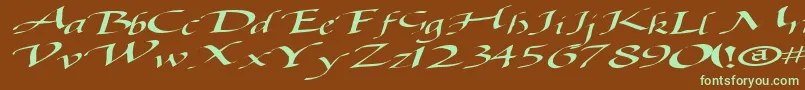 Baggagemastertext79RegularTtext-Schriftart – Grüne Schriften auf braunem Hintergrund