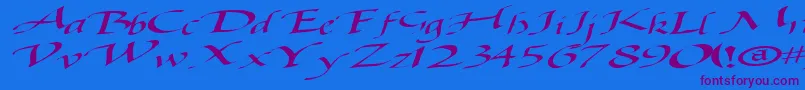 More about Baggagemastertext79RegularTtext Font Baggagemastertext79RegularTtext Font – Purple Fonts on Blue Background