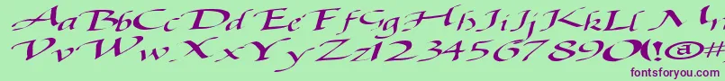 Baggagemastertext79RegularTtext Font – Purple Fonts on Green Background