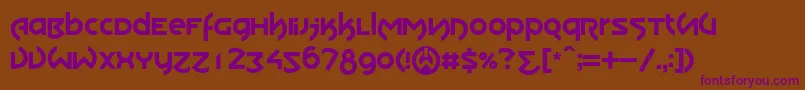 KdwilliamRegular Font – Purple Fonts on Brown Background