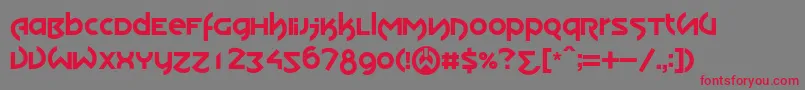 フォントKdwilliamRegular – 赤い文字の灰色の背景