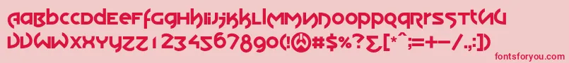 KdwilliamRegular Font – Red Fonts on Pink Background