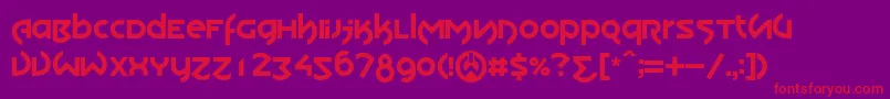 KdwilliamRegular Font – Red Fonts on Purple Background