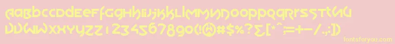 KdwilliamRegular Font – Yellow Fonts on Pink Background