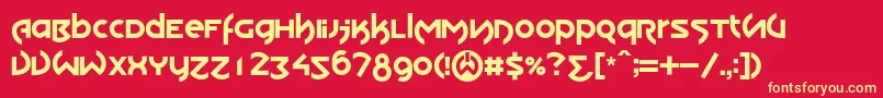 Шрифт KdwilliamRegular – жёлтые шрифты на красном фоне