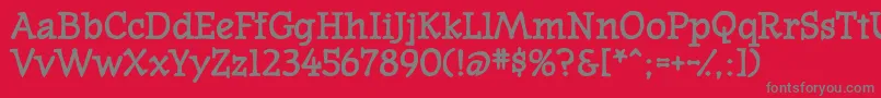 フォントWesternpresssskBold – 赤い背景に灰色の文字