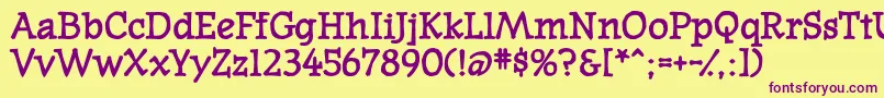 WesternpresssskBold Font – Purple Fonts on Yellow Background