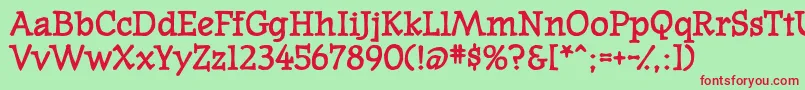 WesternpresssskBold Font – Red Fonts on Green Background