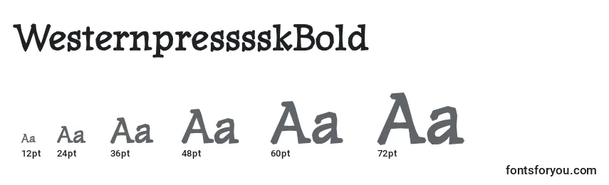 WesternpresssskBold Font Sizes