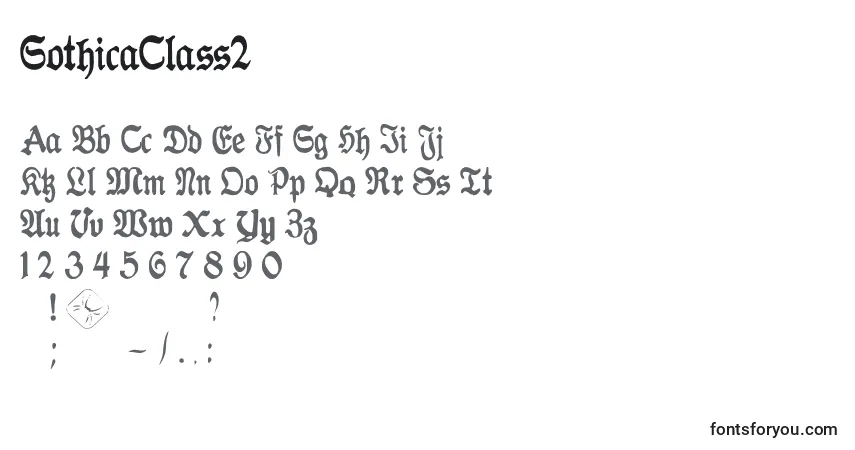 Schriftart GothicaClass2 – Alphabet, Zahlen, spezielle Symbole