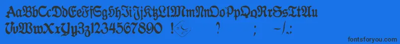 GothicaClass2 Font – Black Fonts on Blue Background