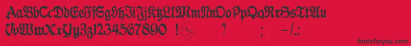 GothicaClass2-Schriftart – Schwarze Schriften auf rotem Hintergrund